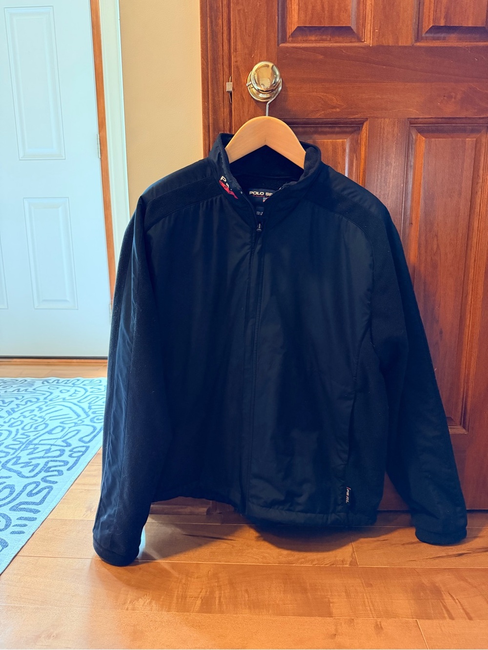 Ralph Lauren Black Midweight Full-Zip Jacket - half fleece